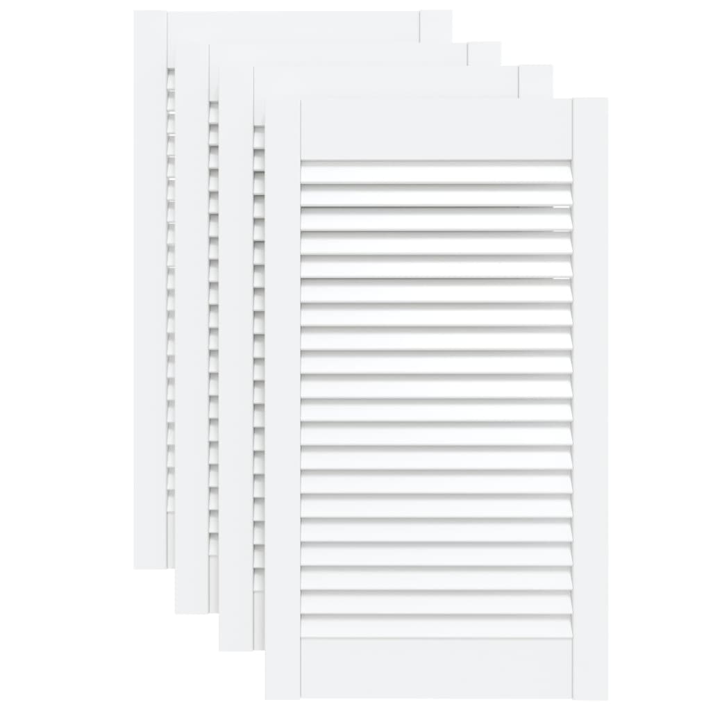 Portes d'armoire Vidaxl avec des lattes 4 pcs 69x39.4 cm Pine solide blanc