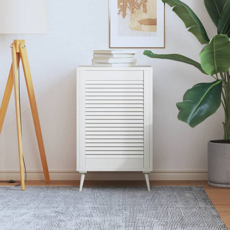 Porte d'armoire Vidaxl avec lattes 69x49.4 cm Pine solide blanc