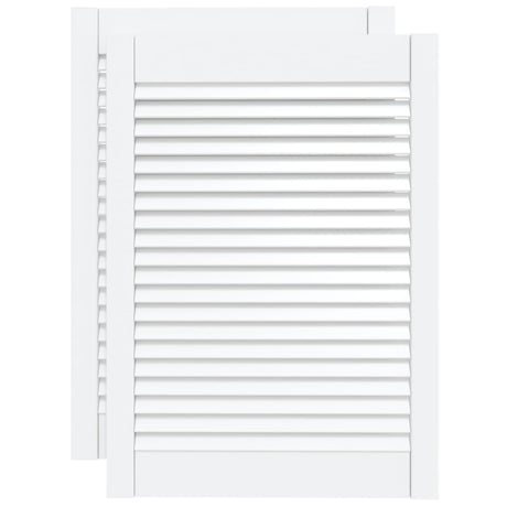 Portes d'armoires Vidaxl avec des lattes 2 pcs 69x49.4 cm Pine solide blanc