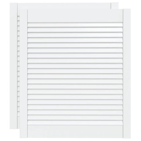 Portes d'armoire Vidaxl avec des lattes 2 pcs 69x59.4 cm Pine solide blanc