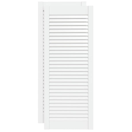 Portes d'armoire Vidaxl avec des lattes 2 pcs 99.3x39.4 cm Bois de pin blanc