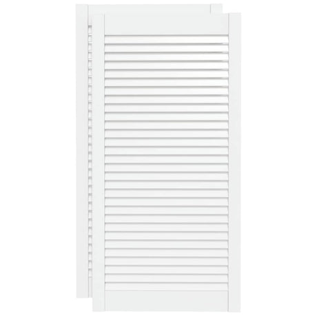 Portes d'armoires Vidaxl avec des lattes 2 pcs 99.3x49.4 cm Bois de pin blanc