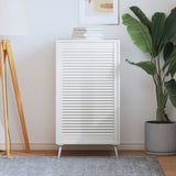 Porte d'armoire Vidaxl avec lattes 99.3x59.4 cm Pine solide blanc