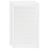 Portes d'armoire Vidaxl avec des lattes 2 pcs 99.3x59.4 cm Bois de pin blanc
