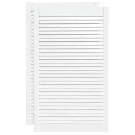 Portes d'armoire Vidaxl avec des lattes 2 pcs 99.3x59.4 cm Bois de pin blanc