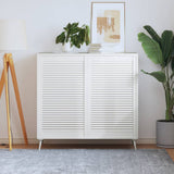 Portes d'armoire Vidaxl avec des lattes 2 pcs 99.3x59.4 cm Bois de pin blanc
