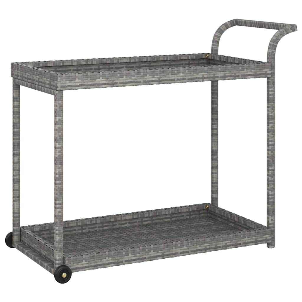 Vidaxl serveerwagen 100x45x83 cm poly rattan grijs
