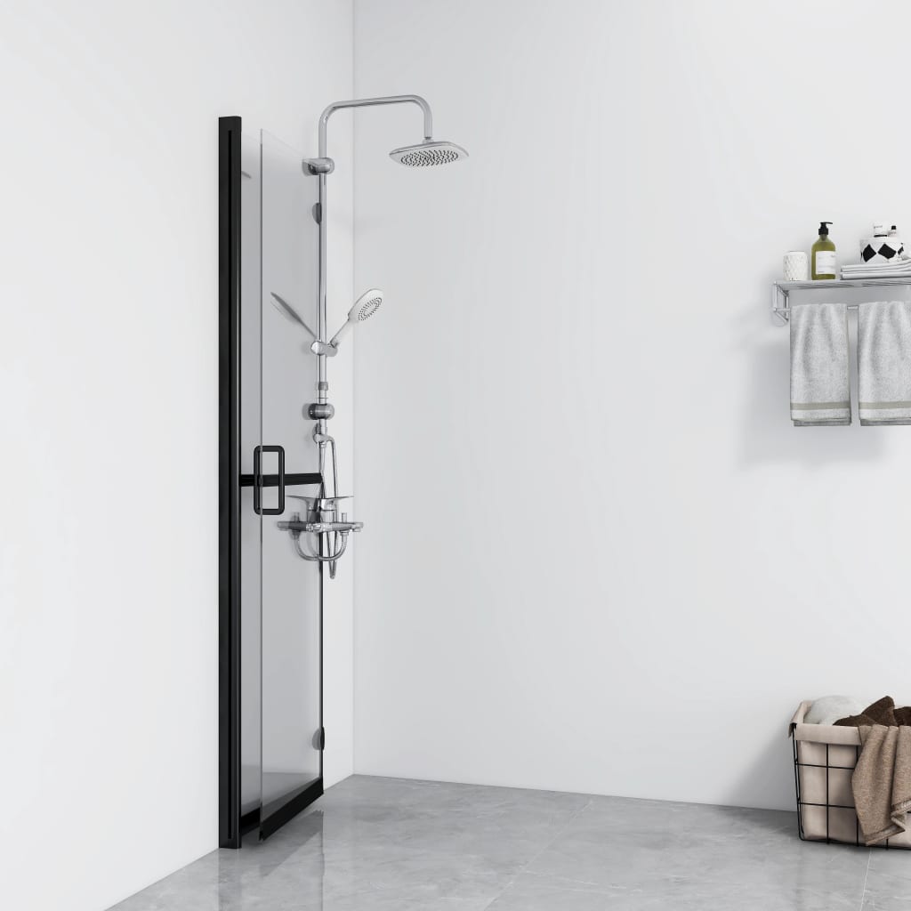 Vidaxl walk-in brusevæg sammenbrudt 100x190 cm ESG-Glas gennemsigtig