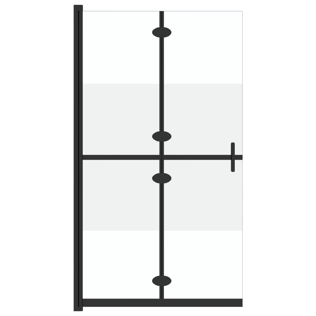 Vidaxl walk-in bruser væg sammenfoldelig 110x190 cm esg-glas halvmat