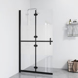 Vidaxl walk-in bruser væg sammenfoldelig 110x190 cm esg-glas halvmat