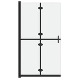 Vidaxl walk-in bruser væg sammenfoldelig 100x190 cm ESG-Glas Mat