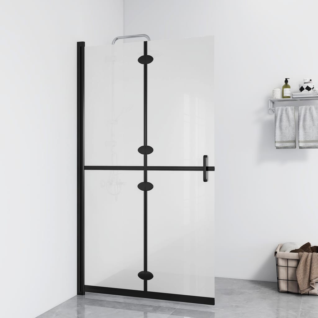 Vidaxl walk-in bruser væg sammenfoldelig 100x190 cm ESG-Glas Mat