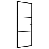 Vidaxl Porte intérieure 76x201.5 cm Verre ESG et noir en aluminium