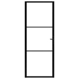 Vidaxl Porte intérieure 76x201.5 cm Verre ESG et noir en aluminium