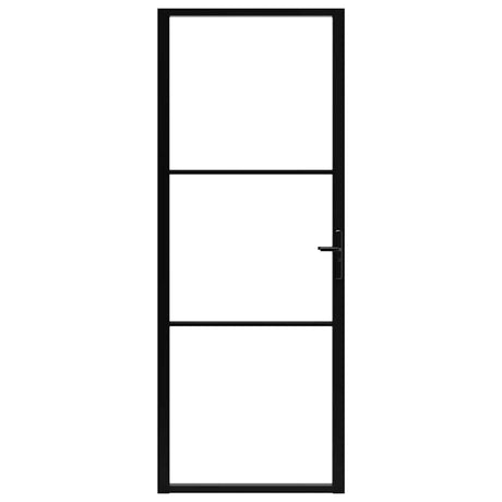 Vidaxl Porte intérieure 76x201.5 cm Verre ESG et noir en aluminium
