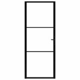 Vidaxl Porte intérieure 83x201,5 cm Verre ESG et noir en aluminium
