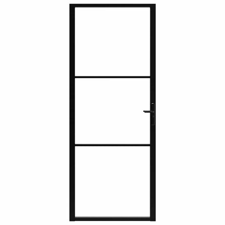 Vidaxl Porte intérieure 83x201,5 cm Verre ESG et noir en aluminium