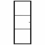Vidaxl Porte intérieure 93x201.5 cm Verre ESG et noir en aluminium