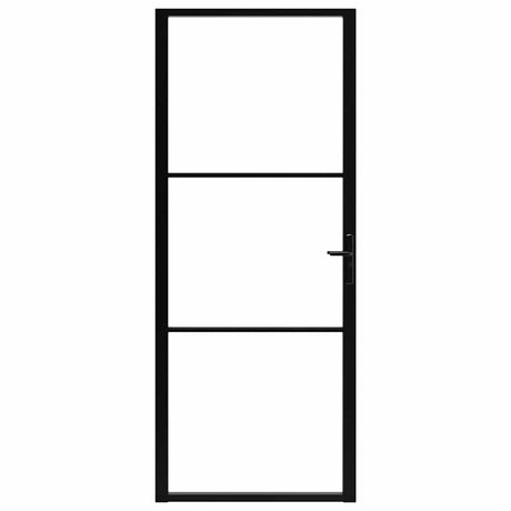 Vidaxl Porte intérieure 93x201.5 cm Verre ESG et noir en aluminium