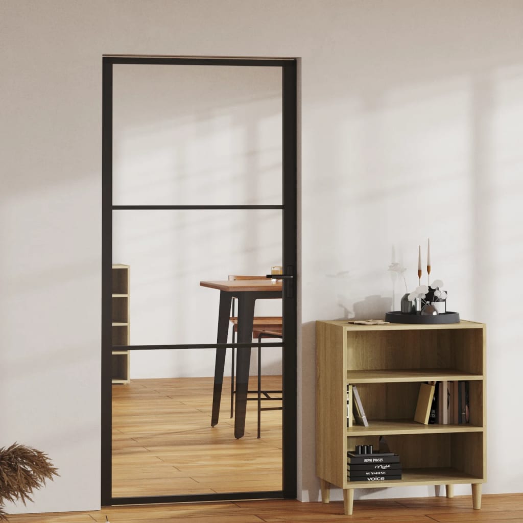 Vidaxl Porta interna 93x201,5 cm ESG Glass e nero in alluminio