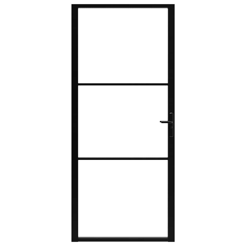 Vidaxl Porte intérieure 102.5x201.5 cm Verre ESG et noir en aluminium