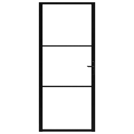 Vidaxl Porte intérieure 102.5x201.5 cm Verre ESG et noir en aluminium