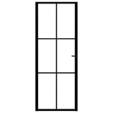 Vidaxl Porte intérieure 76x201.5 cm Verre ESG et noir en aluminium