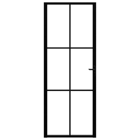 Vidaxl Porte intérieure 76x201.5 cm Verre ESG et noir en aluminium