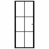 Vidaxl Porte intérieure 83x201,5 cm Verre ESG et noir en aluminium