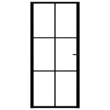 Vidaxl Porte intérieure 93x201.5 cm Verre ESG et noir en aluminium