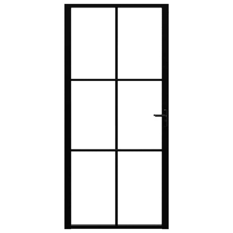Vidaxl Porte intérieure 93x201.5 cm Verre ESG et noir en aluminium