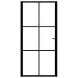 Vidaxl Porte intérieure 102.5x201.5 cm Verre ESG et noir en aluminium