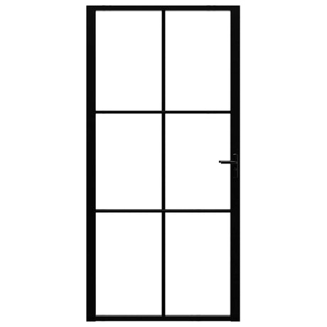 Vidaxl Porte intérieure 102.5x201.5 cm Verre ESG et noir en aluminium