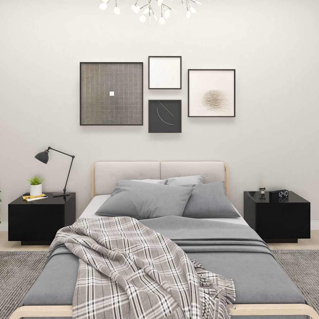 Vidaxl nachtkastje 100x35x40 cm bewerkt hout zwart