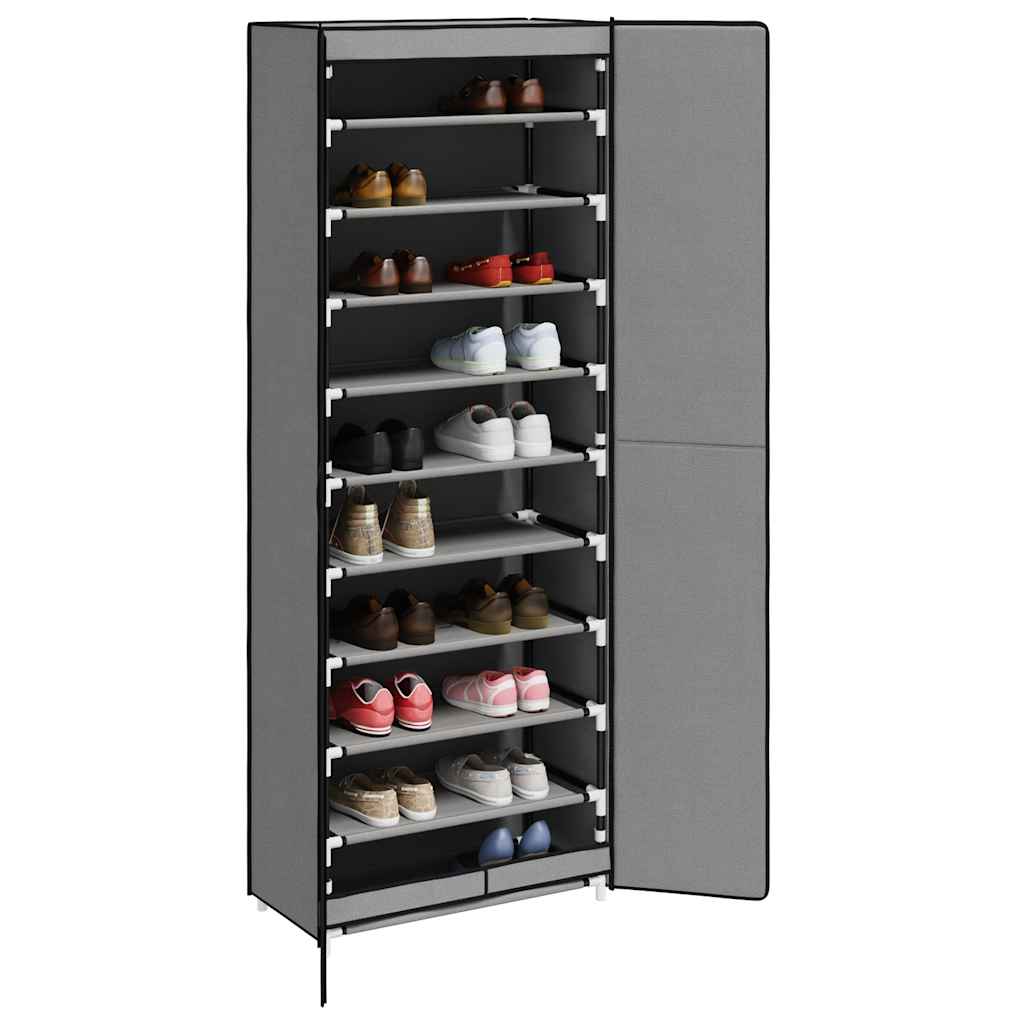 Armoire à chaussures vidaxl 60x30x166 cm tissu gris