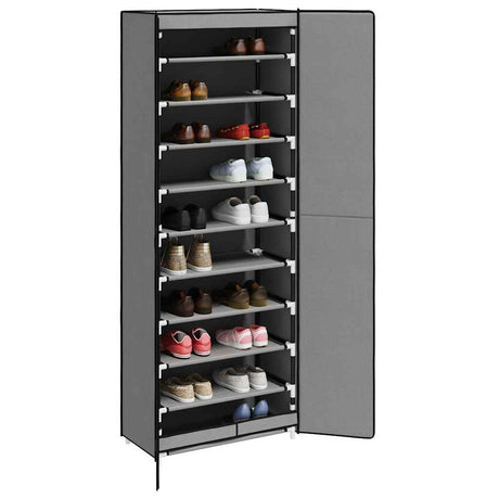 Armoire à chaussures vidaxl 60x30x166 cm tissu gris