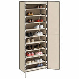 Armoire à chaussures Vidaxl 60x30x166 cm Crème de tissu -colore