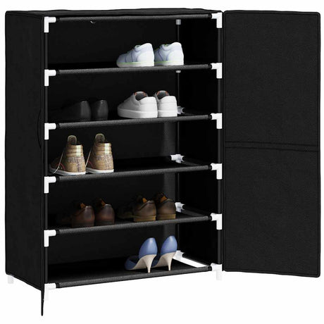 Armoire à chaussures vidaxl 60x30x90 cm tissu noir