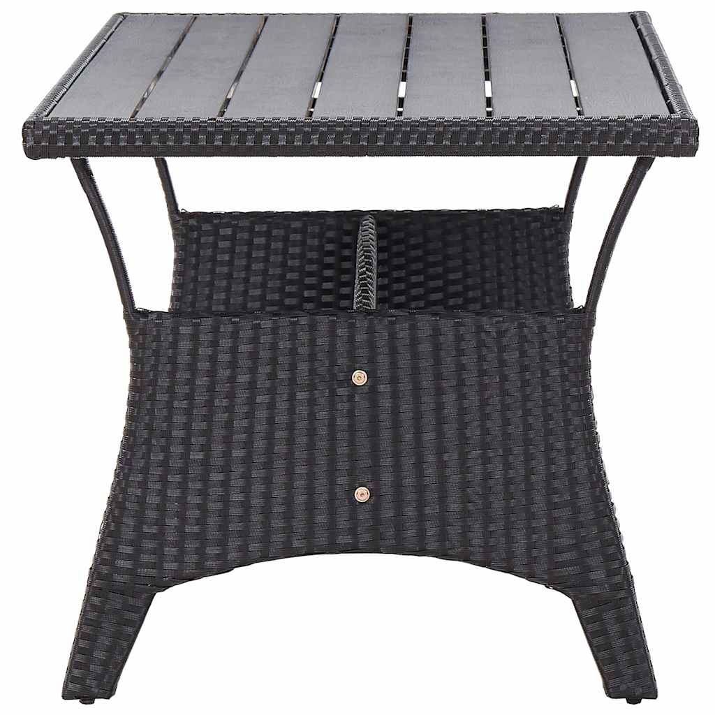 Vidaxl tuintafel 120x70x66 cm poly rattan zwart