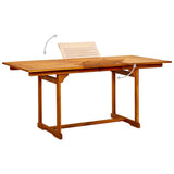 Vidaxl tuintafel (120-170)x80x75 cm massief acaciahout