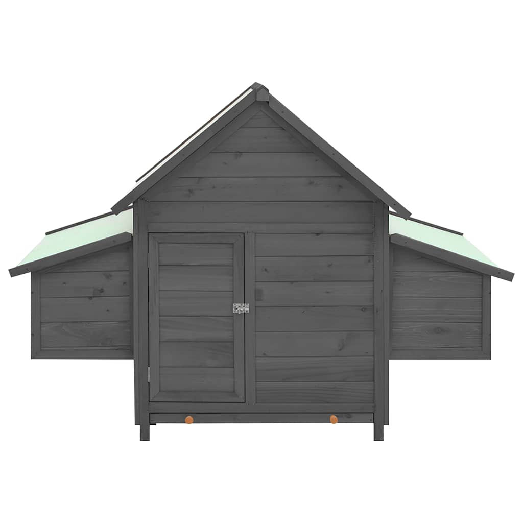 Vidaxl Chicken Coop 150x96x110 cm Festes Poring Grau und Weiß