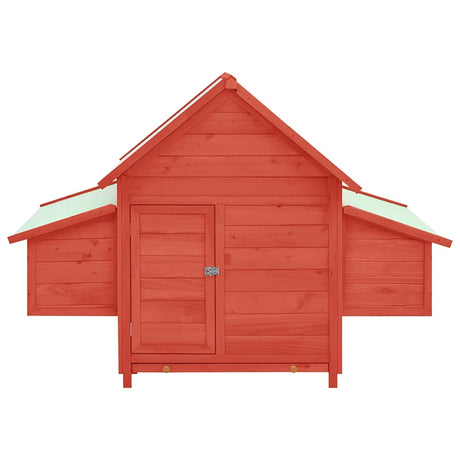 Vidaxl Chicken Coop 150x96x110 cm Pine solide rouge et blanc