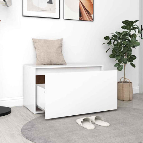 Vidaxl halbankje 80x40x45 cm bewerkt hout wit