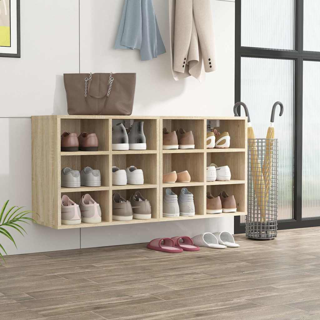 Vidaxl schoenenkasten 2 st 52,5x30x50 cm sonoma eikenkleurig