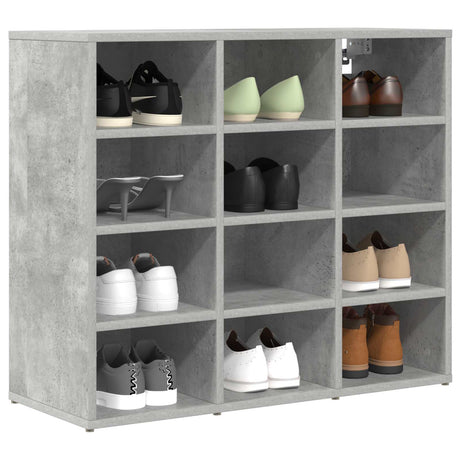 Vidaxl schoenenkast betongrijs 77,5 x 30 x 67 cm bewerkt hout