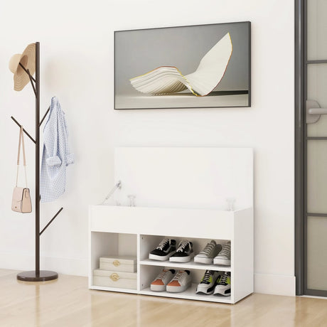 Canapé de chaussure Vidaxl 80x30x45 cm Bois de blanc