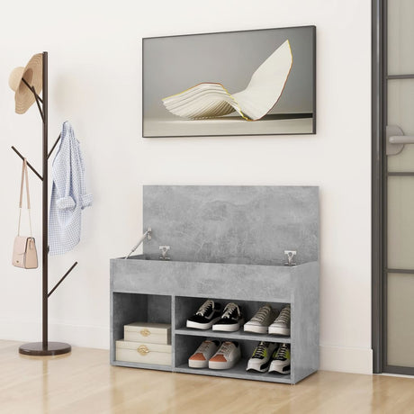 Vidaxl Chaussures Banque 80x30x45 cm Betongrij en bois transformé