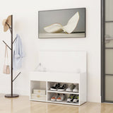 Vidaxl Shoes Bank 80x30x45 cm Properted Wood High Gloss White