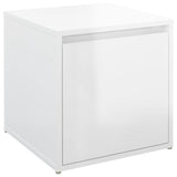 Boîte de rangement Vidaxl avec tiroir 40,5x40x40 cm Bois de bois élevé blanc