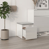 Boîte de rangement Vidaxl avec tiroir 40,5x40x40 cm Bois de bois élevé blanc